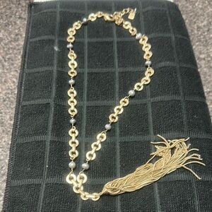 Robert Lee Morris Gold and Silver Feather Necklace
